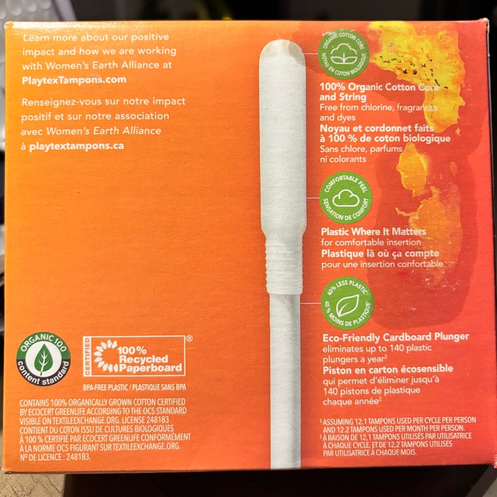 Playtex Clean Comfort Tampons Orange Box Order includes 2 - 30 Ct. Super Box New - Picture 3 of 6